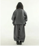 Black couple plus size sports hoodie set men s autumn heavyweight pants high street American balloon ankle tied casual sweatpants image 5