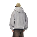 American style boxy heavy silhouette hooded sweatshirt for men and women in winter high street thick loose warm zipper cardigan jacket image 4