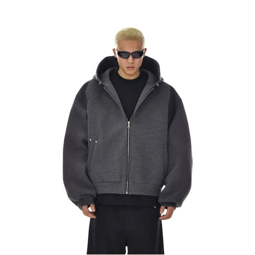 AMERICAN HIGH-STREET BOXY HEAVY ZIP-UP HOODIE 无品牌/无注册商标
