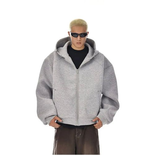 AMERICAN HIGH-STREET BOXY HEAVY ZIP-UP HOODIE 无品牌/无注册商标