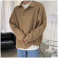 LOOSE FIT COLLARED KNIT SWEATER COAT
