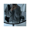 DONGDAEMUN LOOSE FIT COLLARED KNIT SWEATER COAT 摇橹人