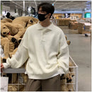 DONGDAEMUN LOOSE FIT COLLARED KNIT SWEATER COAT 摇橹人