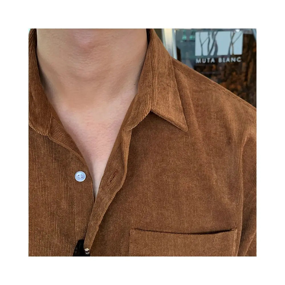 MRCYC Corduroy Retro Long Sleeve Shirt for Men s Wear Korean Trendy Rascal and Handsome Lining Clothes Spring and Autumn Loose Jacket image 4