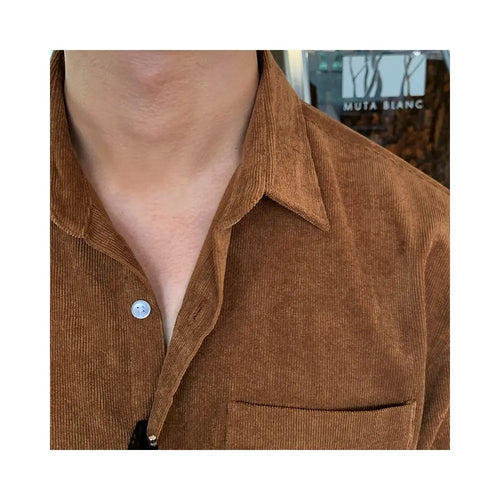 MRCYC Corduroy Retro Long Sleeve Shirt for Men s Wear Korean Trendy Rascal and Handsome Lining Clothes Spring and Autumn Loose Jacket image 4