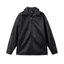 Pi Shuai PU Leather Motorcycle Jacket Spring New Korean Loose Youth Leather Jacket MRCYC Trendy Baseball Leather Jacket image 5