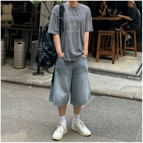 MRCYC Design Embroidered Short sleeved T shirt for Men s Summer Loose Round Neck Half Sleeve Korean Commuter Versatile Cotton Top image 3