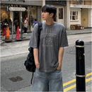 KOREAN EMBROIDERED LOOSE FIT COTTON T-SHIRT Mrcyc