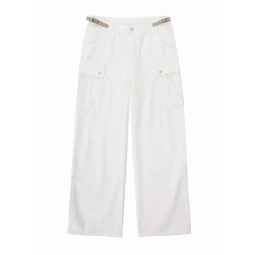EURO-AMERICAN HIGH-WAIST WORKWEAR STRAIGHT-LEG PANTS 无品牌/无注册商标