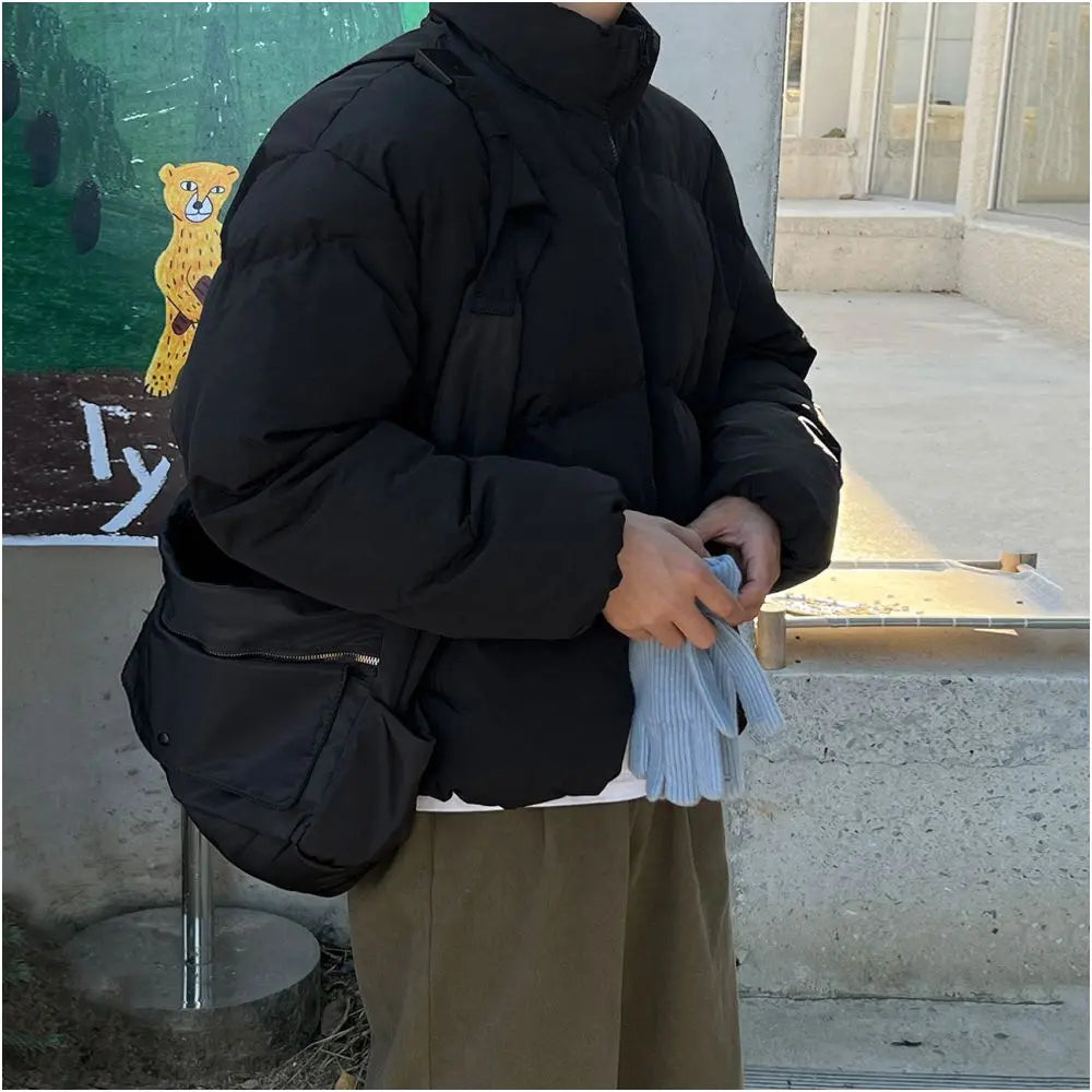 KOREAN STAND COLLAR LOOSE FIT COTTON BREAD JACKET Mrcyc