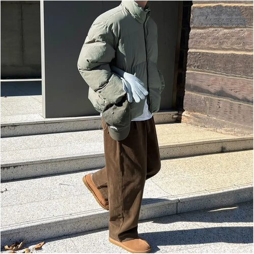 KOREAN STAND COLLAR LOOSE FIT COTTON BREAD JACKET Mrcyc
