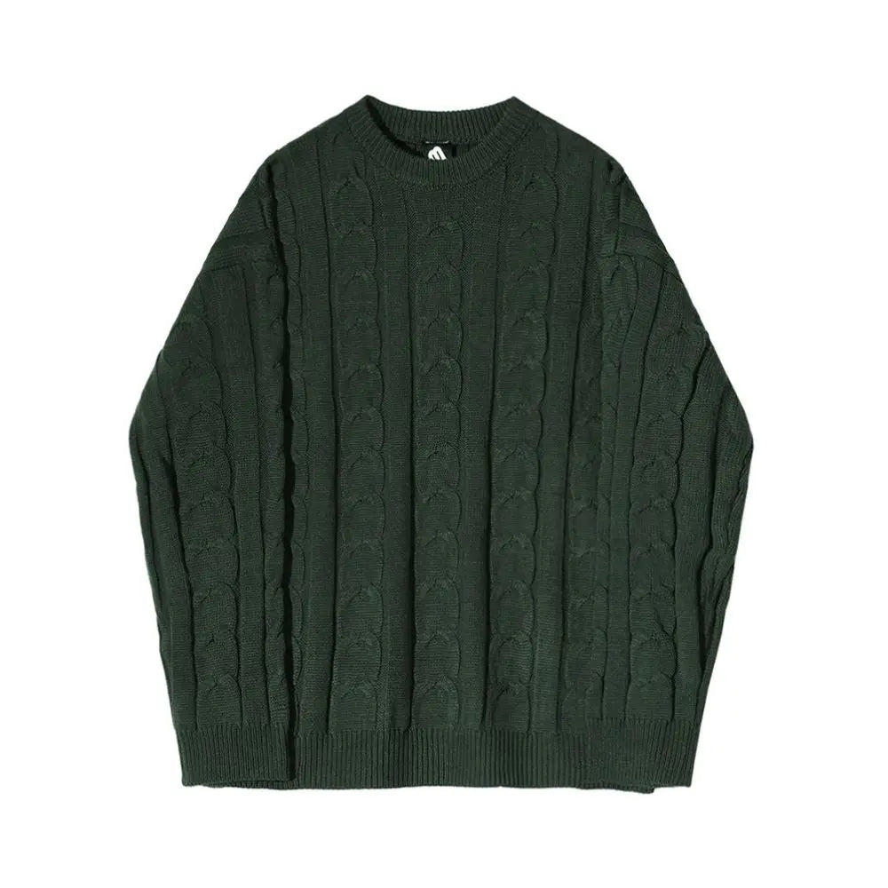 MRCYC Design Fried Dough Twists Knit Top Men s Autumn Korean Fashion Loose Sweater Versatile image 5