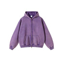 AMERICAN STREET OVERSIZED DISTRESSED ZIP-UP HOODIE Artiemaster