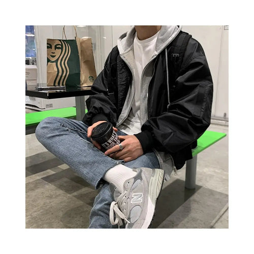 KOREAN LOOSE FIT WORKWEAR PILOT COTTON JACKET Mrcyc