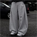 American lazy style deconstructive sweatpants for men and women in spring versatile high waisted relaxed loose casual sports wide leg pants image 3