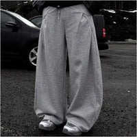 LAZY STYLE DECONSTRUCTED WIDE-LEG SWEATPANTS