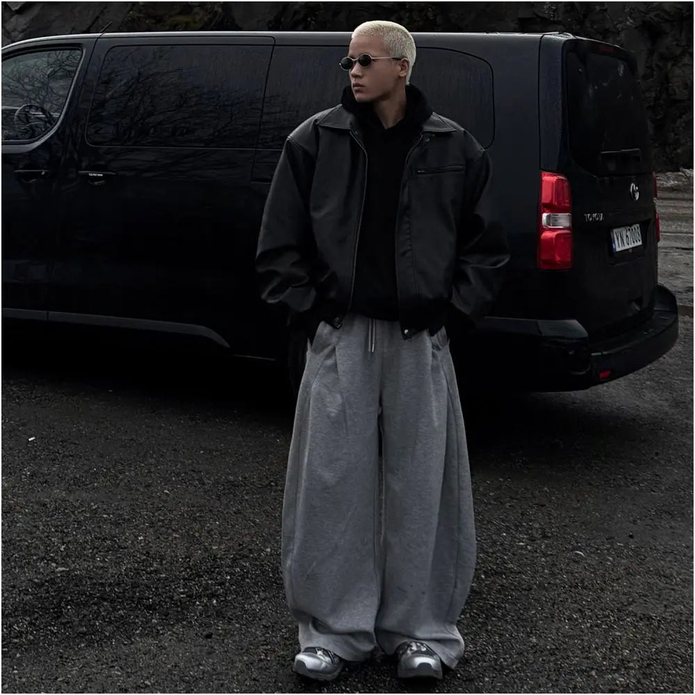 American lazy style deconstructive sweatpants for men and women in spring versatile high waisted relaxed loose casual sports wide leg pants image 5