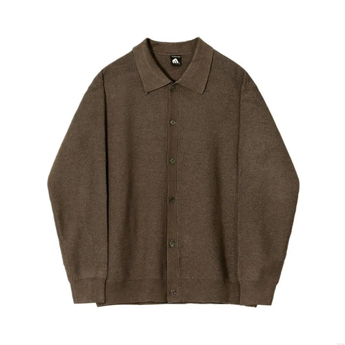 MRCYC cardigan sweater for men in spring and autumn loose Korean style light and mature style long sleeved knitted polo shirt for outdoor wear image 5