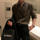 KOREAN LOOSE FIT KNIT POLO CARDIGAN SWEATER Mrcyc