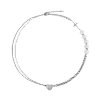 PEARL CROSS PATCHWORK NECKLACE