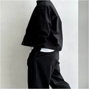 Black short worker jacket men s autumn high street retro VIBE loose casual lapel shirt version jacket image 2