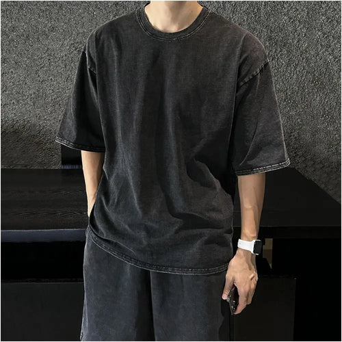 KOREAN STYLE LOOSE T-SHIRT & FIVE-QUARTER SHORTS SET 其它（服饰）