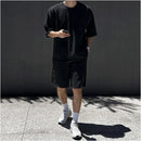 KOREAN STYLE LOOSE T-SHIRT & FIVE-QUARTER SHORTS SET 其它（服饰）