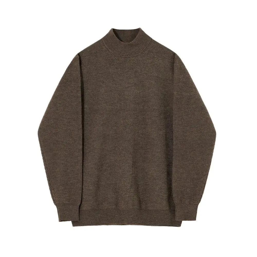 MRCYC Autumn Winter Half High Collar Sweater Men s Korean Trendy Solid Color Knitted Sweater Middle Collar Undercover Warm Interior image 5