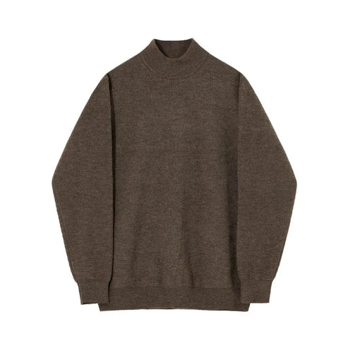 MRCYC Autumn Winter Half High Collar Sweater Men s Korean Trendy Solid Color Knitted Sweater Middle Collar Undercover Warm Interior image 5
