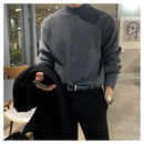 KOREAN HALF HIGH-COLLAR SOLID COLOR KNIT SWEATER Mrcyc