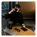 KOREAN HALF HIGH-COLLAR SOLID COLOR KNIT SWEATER Mrcyc