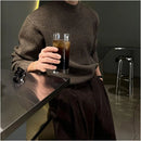 KOREAN SEMI HIGH-NECK SIMPLE KNIT PULLOVER SWEATER Mrcyc