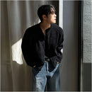 MRCYC corduroy short stand up collar jacket for men s autumn cleanfit jacket Korean lazy style loose top image 2
