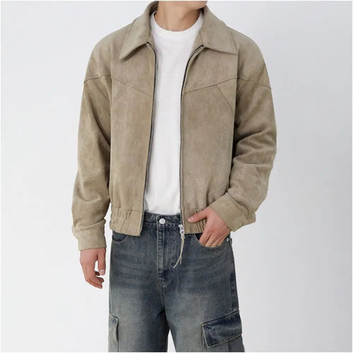 MRCYC cool and high end short jacket for men s spring loose collared jacket Korean trend retro top image 0