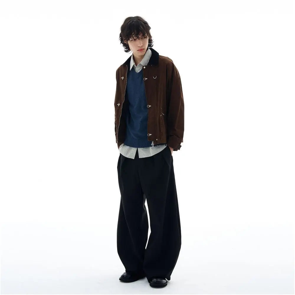 Tail Lang s Shop Autumn American Retro Barn Style Brown Hunting Jacket Men s Airplane Buckle Workwear Coat Couple Trendy image 3