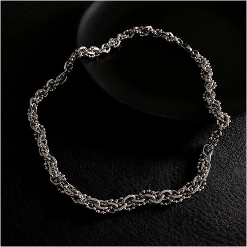 Carmen hip hop niche winding design steel ball collarbone necklace high street ins cool style high end men s and women s styles image 2