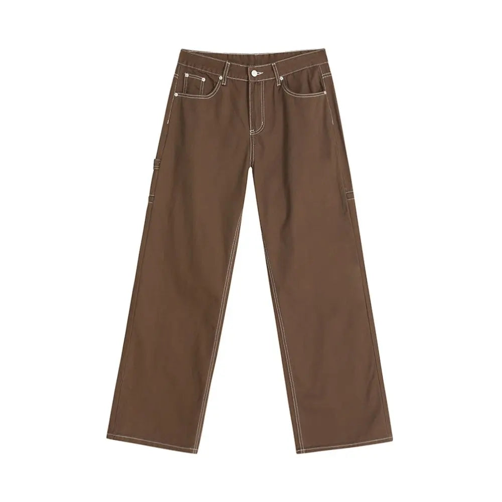 MRCYC retro workwear jeans men s autumn and winter loose casual long pants Korean trend straight leg floor pants image 5
