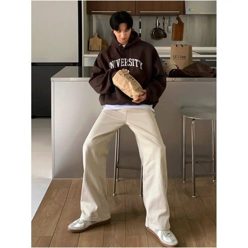 MRCYC Retro Straight Leg Casual Pants Men s Spring Loose Cargo Trousers Korean Style Trendy Wide Leg Floor Length Pants image 3