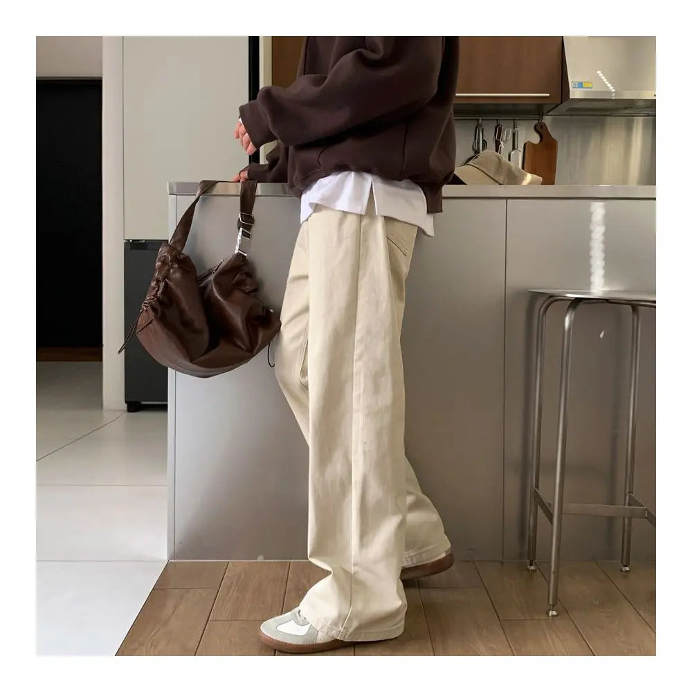 KOREAN RETRO STRAIGHT-LEG WIDE CARGO PANTS Mrcyc