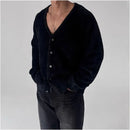 LIGHT BLUE V-NECK LAZY STYLE KNIT CARDIGAN SWEATER DAVID&ME