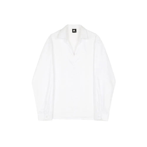 MRCYC Loose fitting V neck Long sleeved Shirt for Men Korean Style Trendy and Cool Silky Flowing Shirt Autumn Top image 4