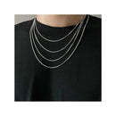 SAZ cool style simple temperament titanium steel fashion men and women collarbone square snake bone short thin chain Hong Kong Style hip hop versatile accessories image 1
