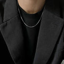 SAZ cool style simple temperament titanium steel fashion men and women collarbone square snake bone short thin chain Hong Kong Style hip hop versatile accessories image 2