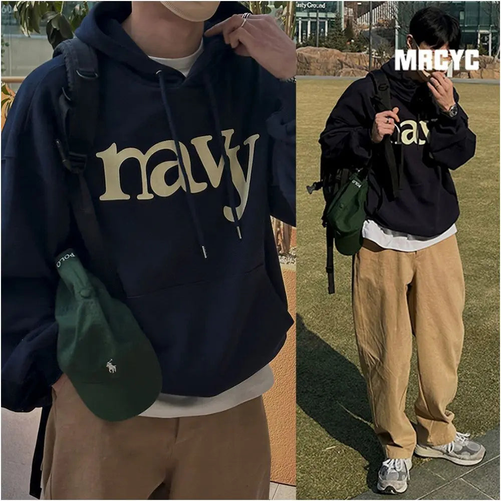 MRCYC letter printed hooded sweatshirt for men s spring new style pullover jacket Korean loose and high end hoodie image 4
