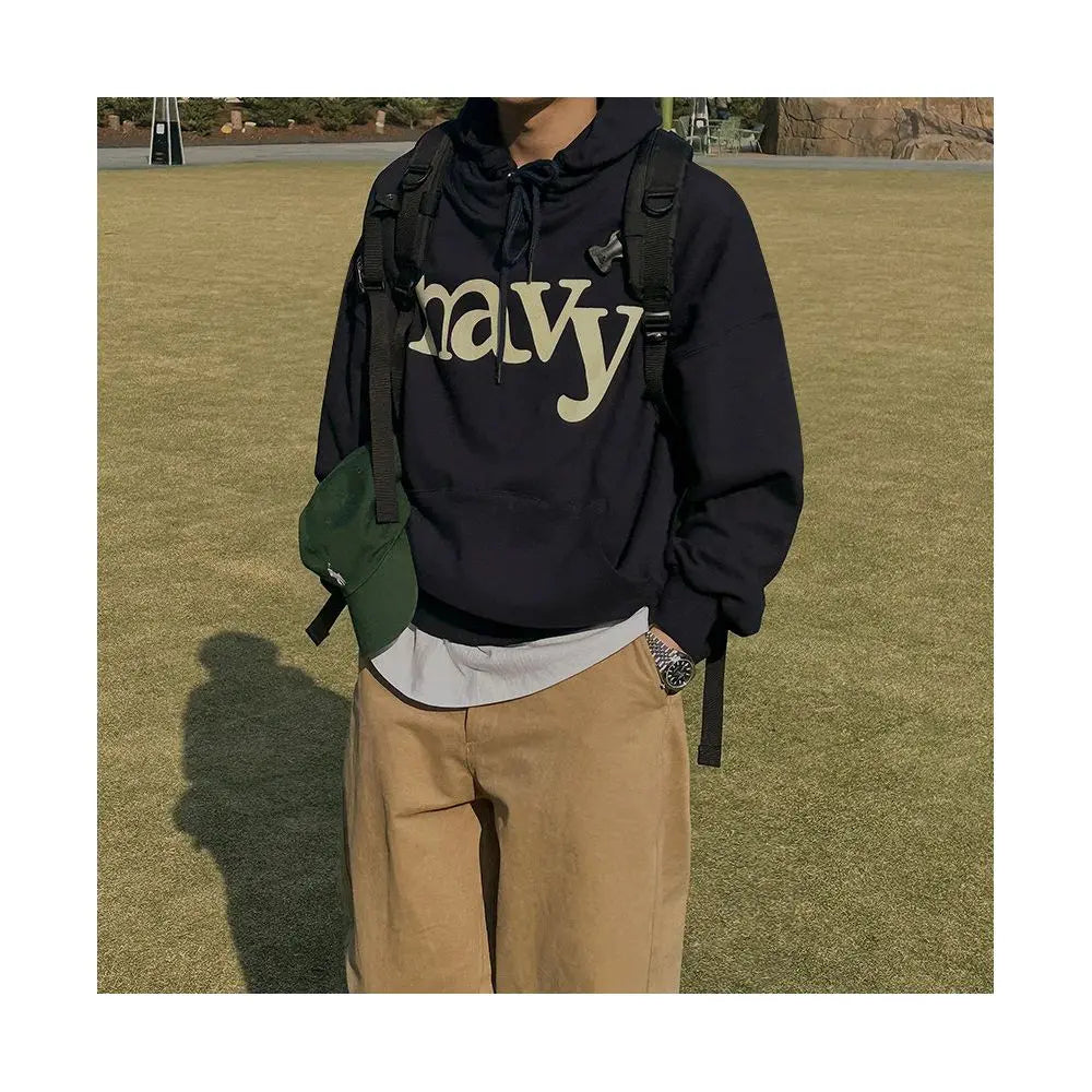 MRCYC letter printed hooded sweatshirt for men s spring new style pullover jacket Korean loose and high end hoodie image 5