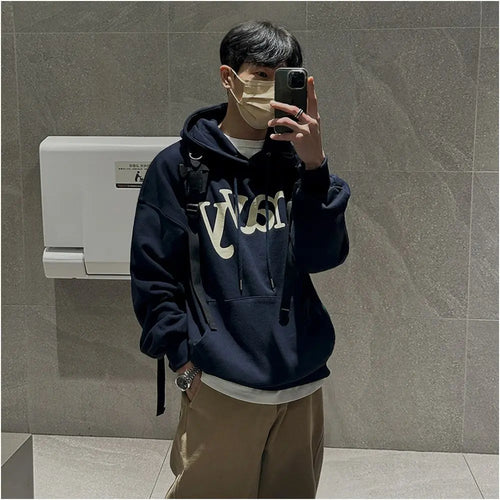 MRCYC letter printed hooded sweatshirt for men s spring new style pullover jacket Korean loose and high end hoodie image 1