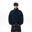A PUEE American retro Barn style deconstruction stand up collar jacket for men and women boxy short workwear Harrington jacket trend image 4