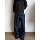 Cabbage Coke Original Cleanfit Deep Blue 1 Red Ears Narrow Width Red Edge Original Cow Straight Tube Micro Pull Wide Leg A line Pants image 0