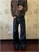 CLEANFIT DEEP BLUE RED-EDGE STRAIGHT-LEG DENIM PANTS 无品牌/无注册商标