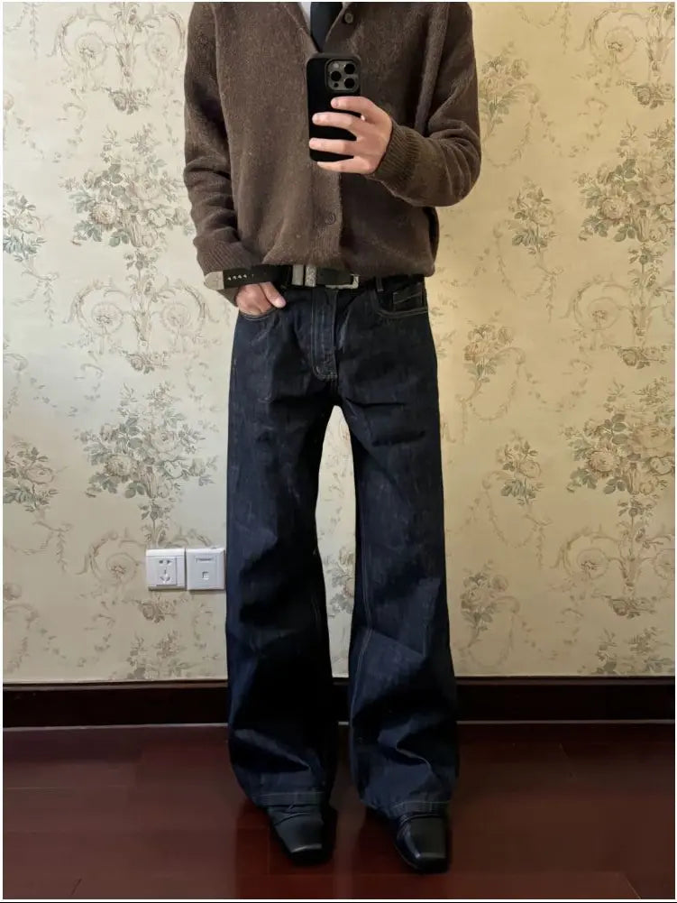 CLEANFIT DEEP BLUE RED-EDGE STRAIGHT-LEG DENIM PANTS 无品牌/无注册商标